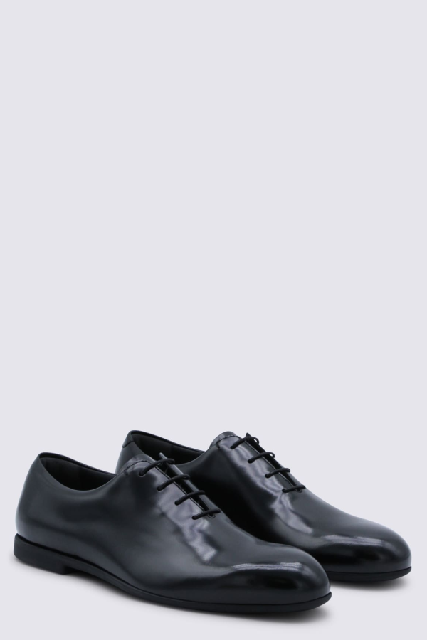 Jil Sander Leather Lace Up Shoes - Black