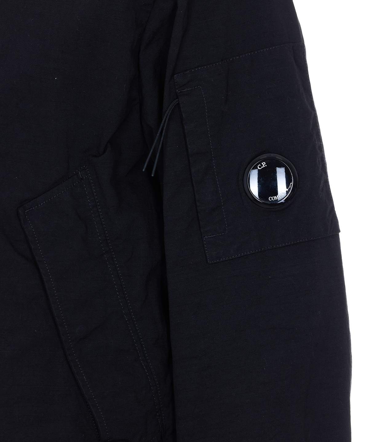 C.P. Company Twill Hooded Jacket - Black - Image 3 of 4