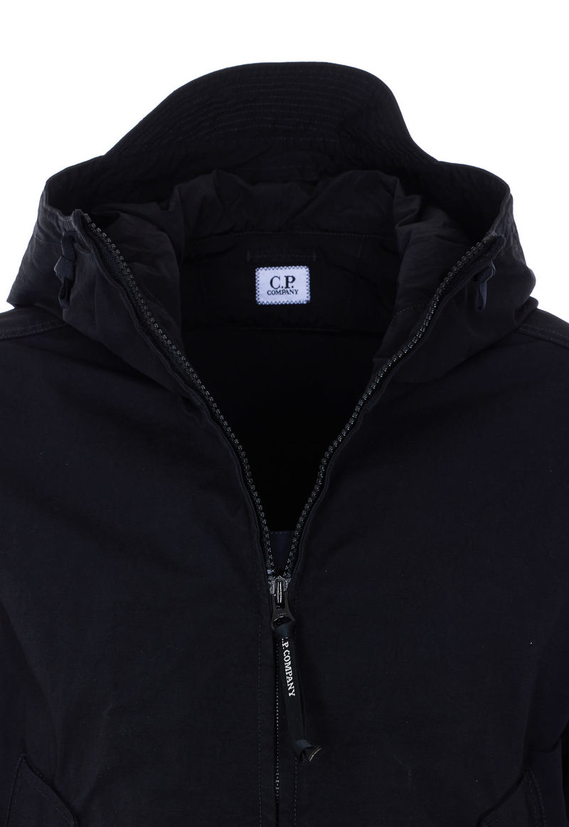 C.P. Company Twill Hooded Jacket - Black