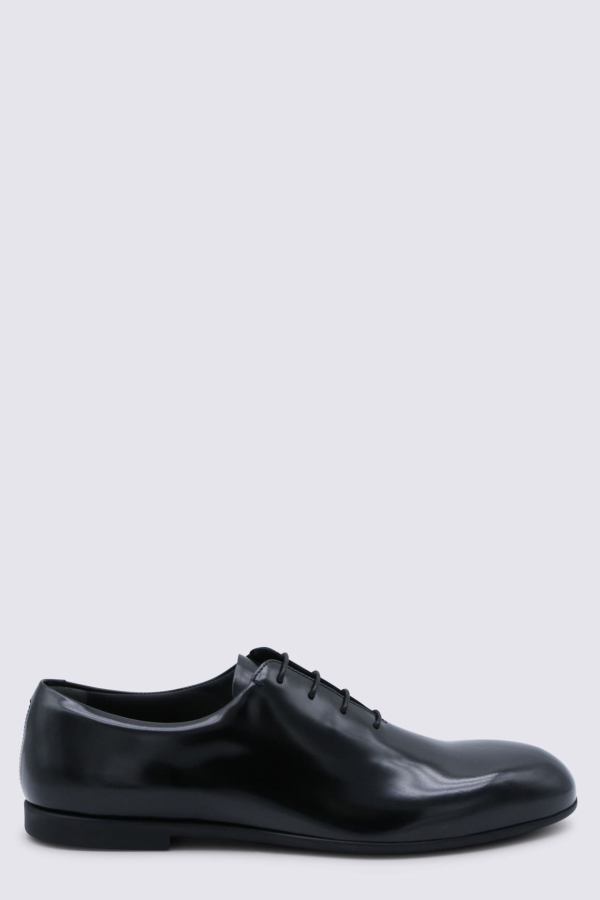 Jil Sander Leather Lace Up Shoes - Black