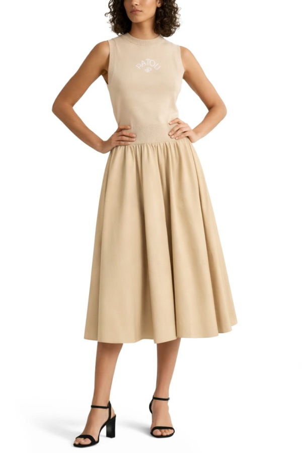 Patou Cotton Maxi Skirt - Beige