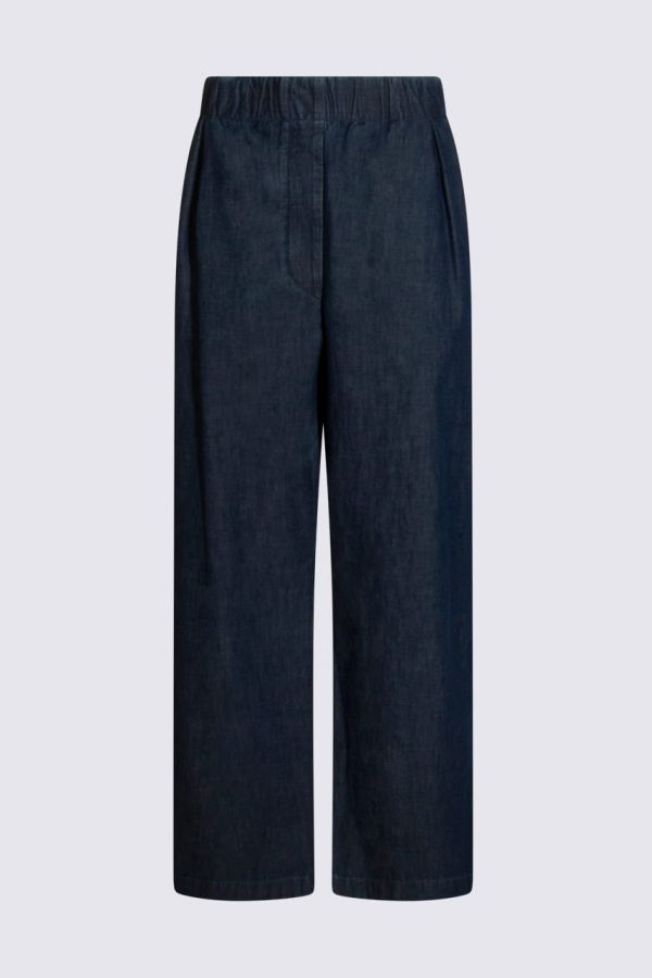 Jil Sander Indigo Cotton Pant - Blue