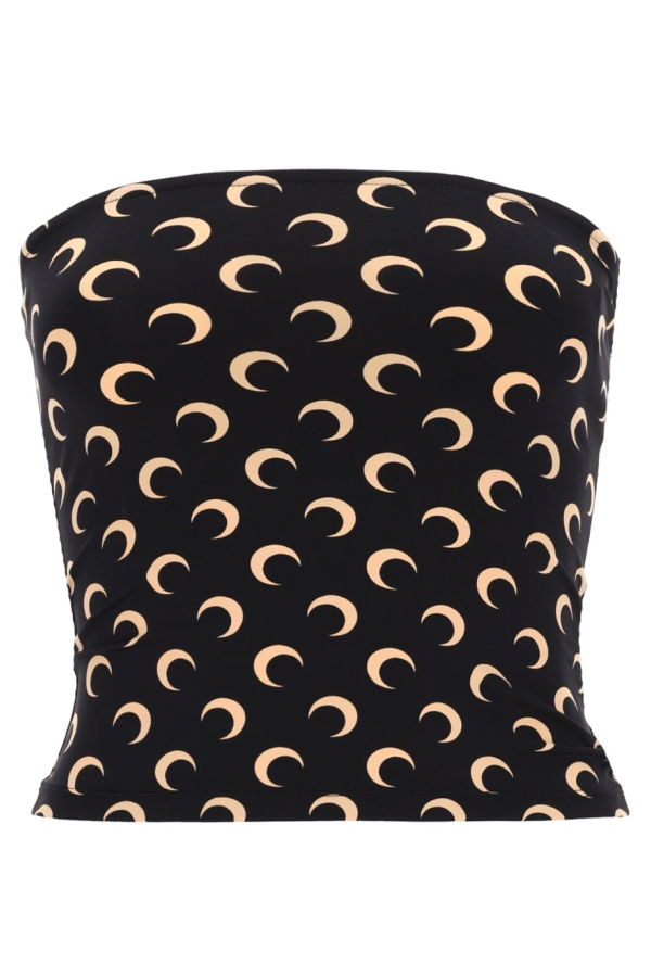 MARINE SERRE Moon Bustier Top - Black