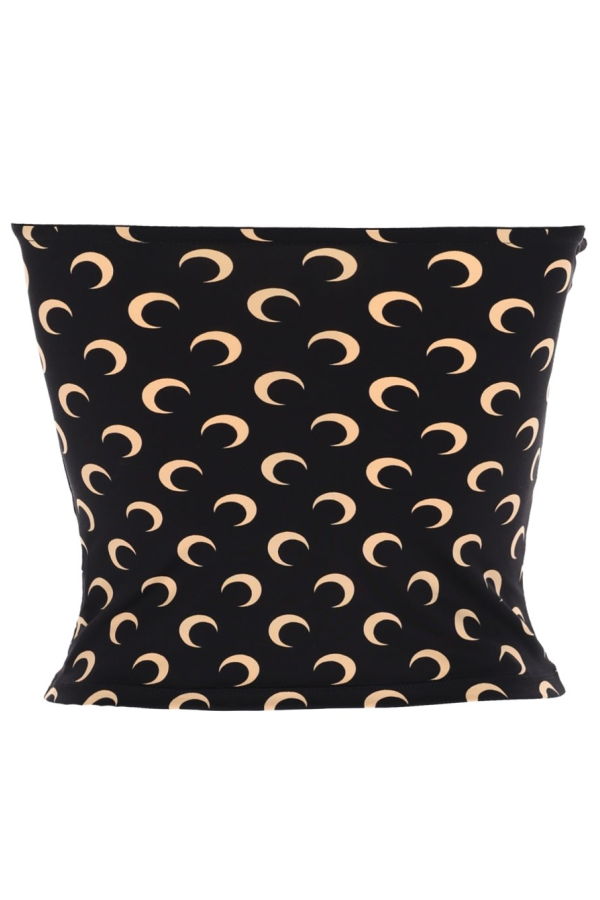 MARINE SERRE Moon Bustier Top - Black