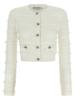 Self-Portrait Pointelle Diamante Cardigan - White - Thumbnail 1