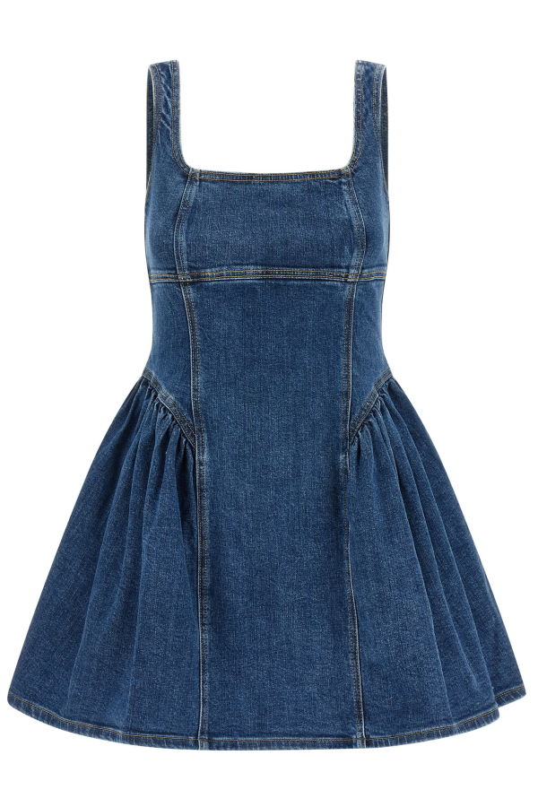 Self-Portrait Denim Mini Dress - Blue