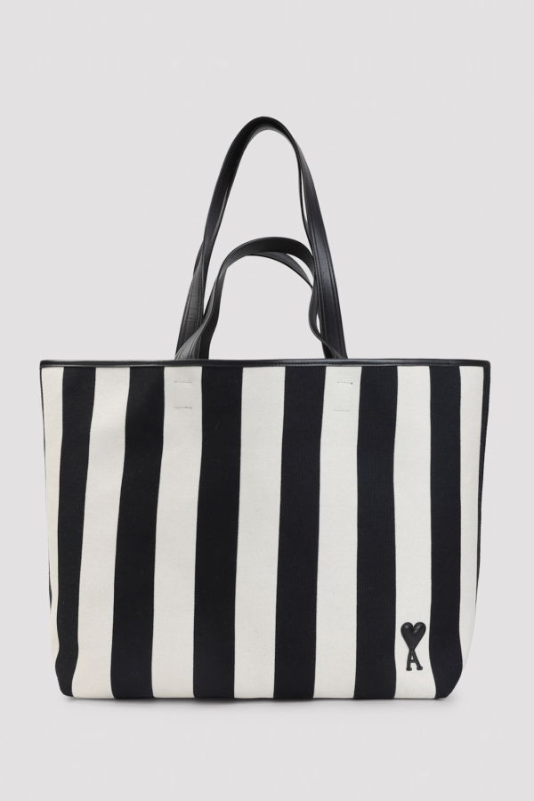 Ami Alexandre Mattiussi De Coeur Shopping Bag - Blanc Creme Noir