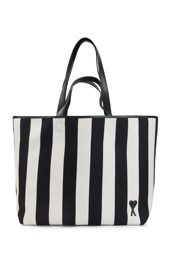 Ami Alexandre Mattiussi De Coeur Shopping Bag - Blanc Creme Noir