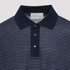 Ami Alexandre Mattiussi Striped Boxy Fit Polo Shirt - Encre Blanc - Thumbnail 5
