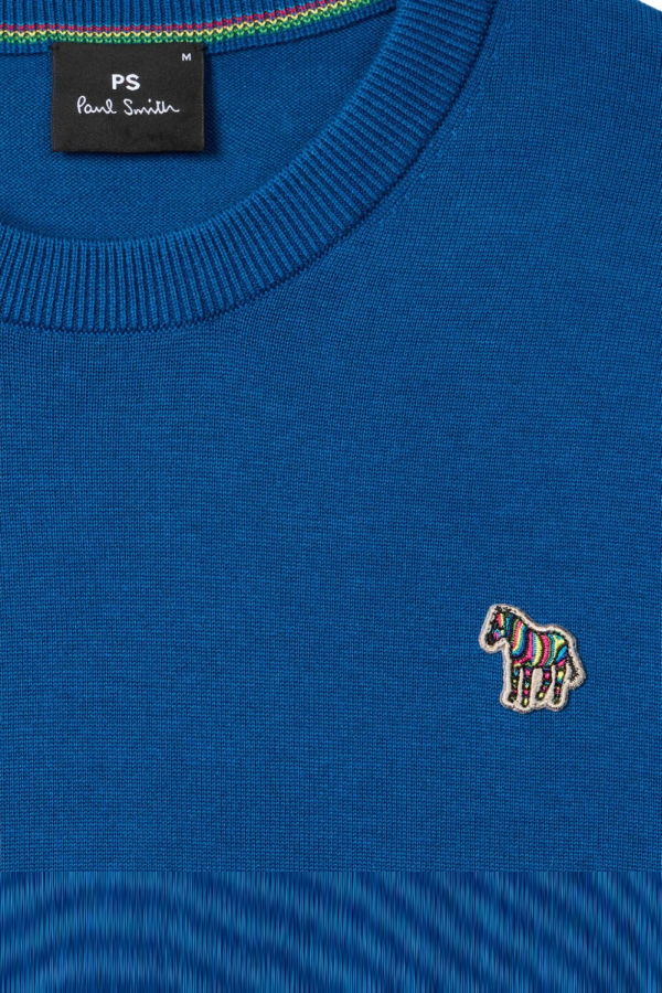 PAUL SMITH PS by Paul Smith Zebra Logo Cotton Sweater - Blue