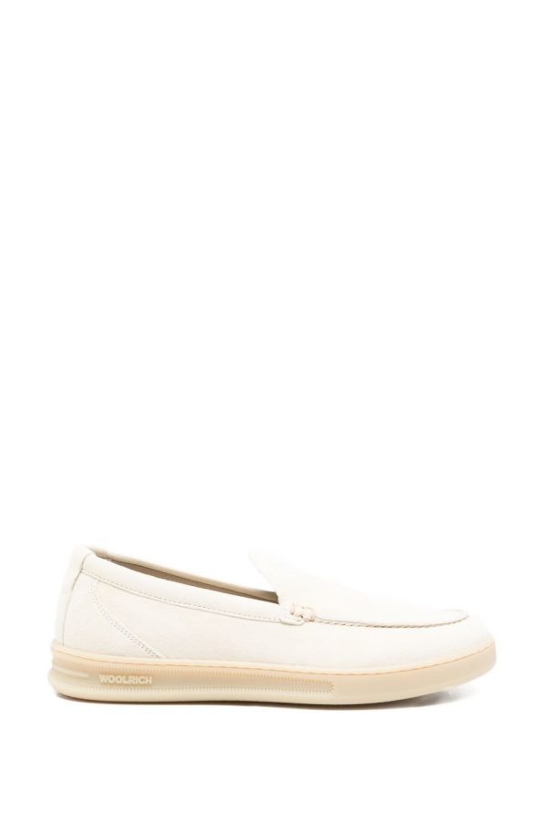 Woolrich Double U Leather Slip-on Sneakers - Cream