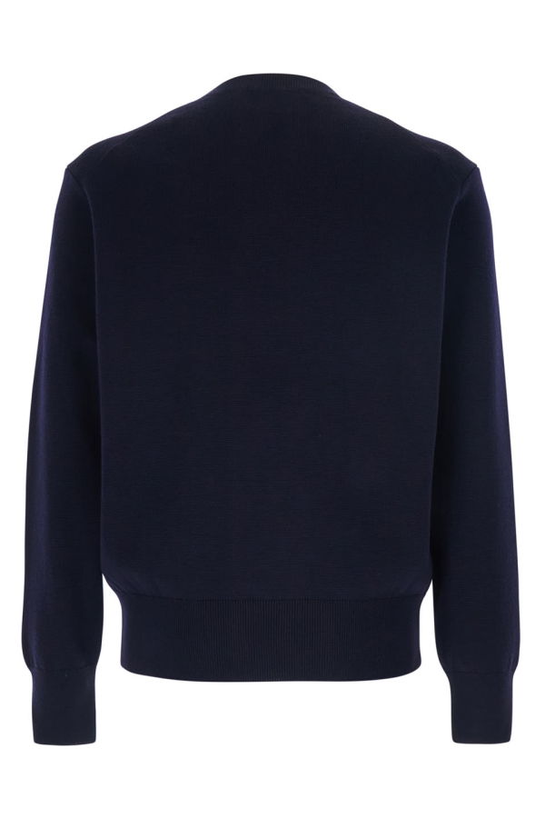 Ami Alexandre Mattiussi Blue Crewneck Sweater With Adc Embroidery On The Front In Wool Blend Sweater - Blue