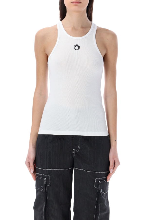 MARINE SERRE Organic Cotton Tank Top - White