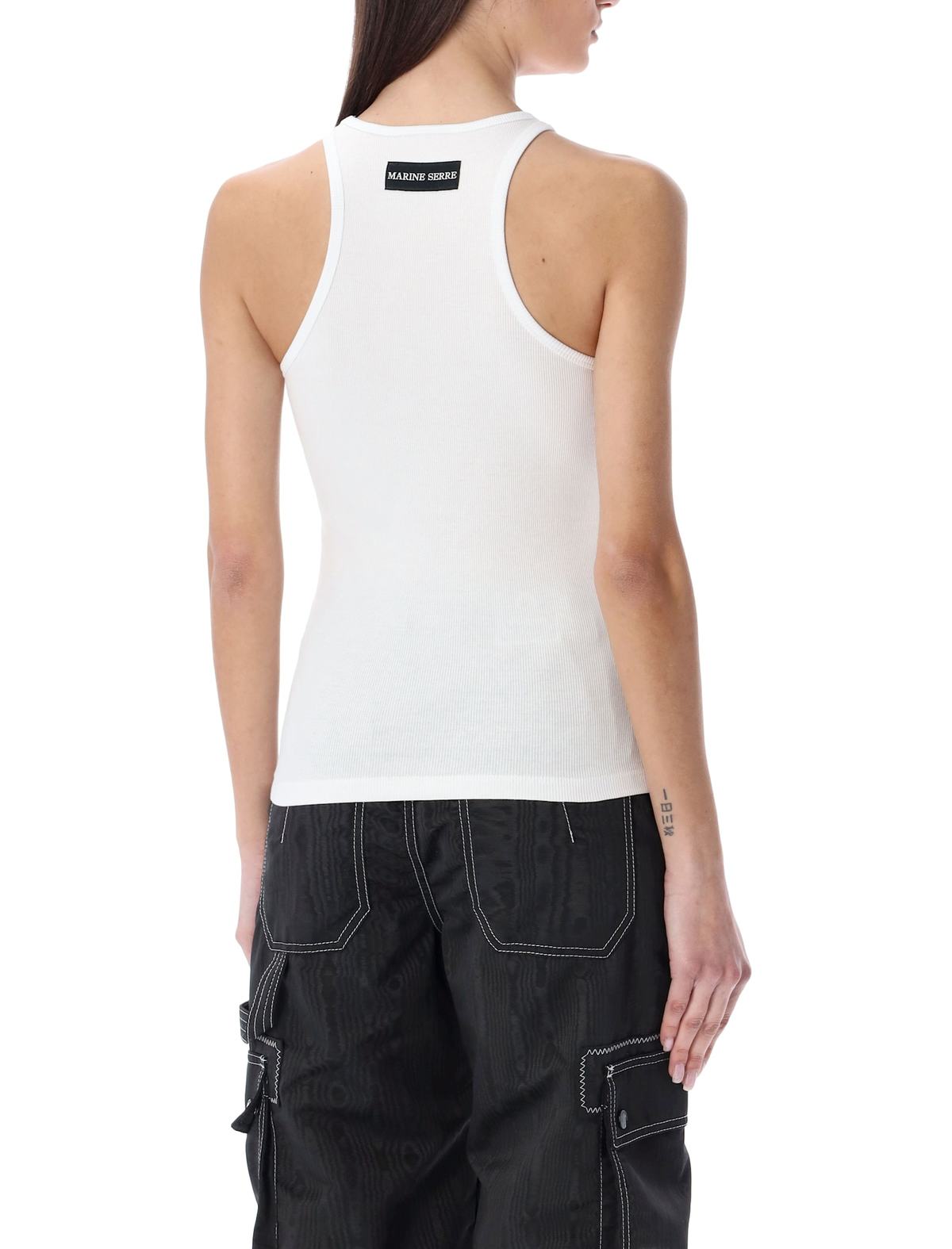 MARINE SERRE Organic Cotton Tank Top - White - Image 2 of 3