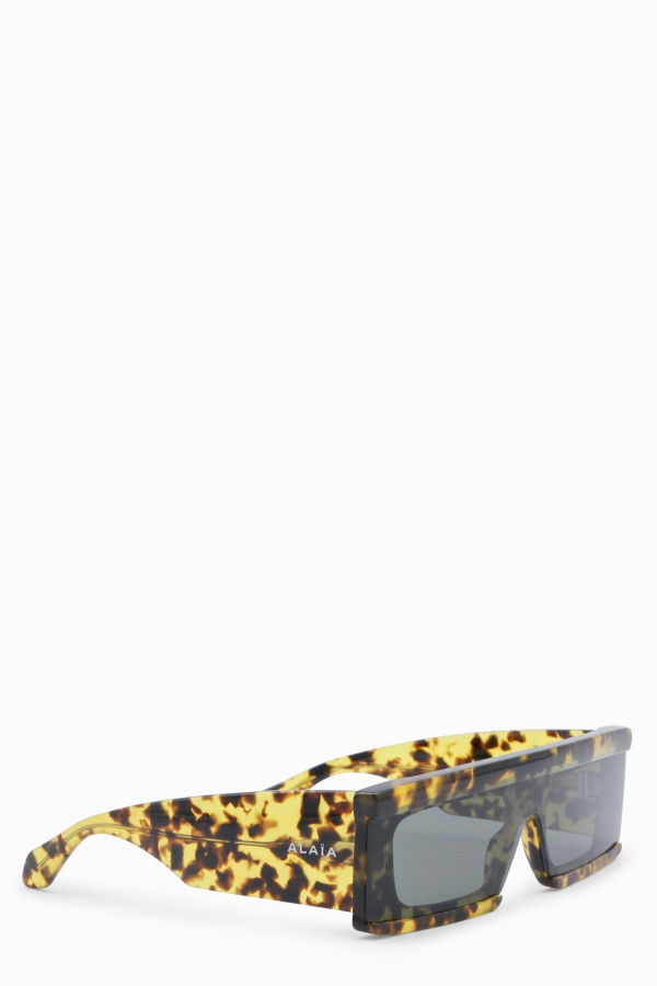 Alaia Havana And Grey Rectangular Sunglasses