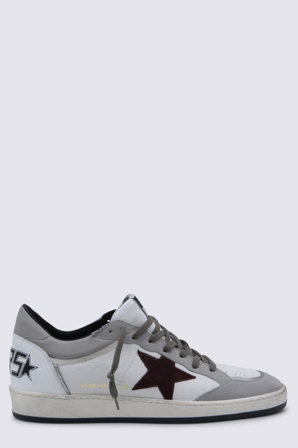 Golden Goose Ball Star Sneakers - White/Dove/Bordeaux