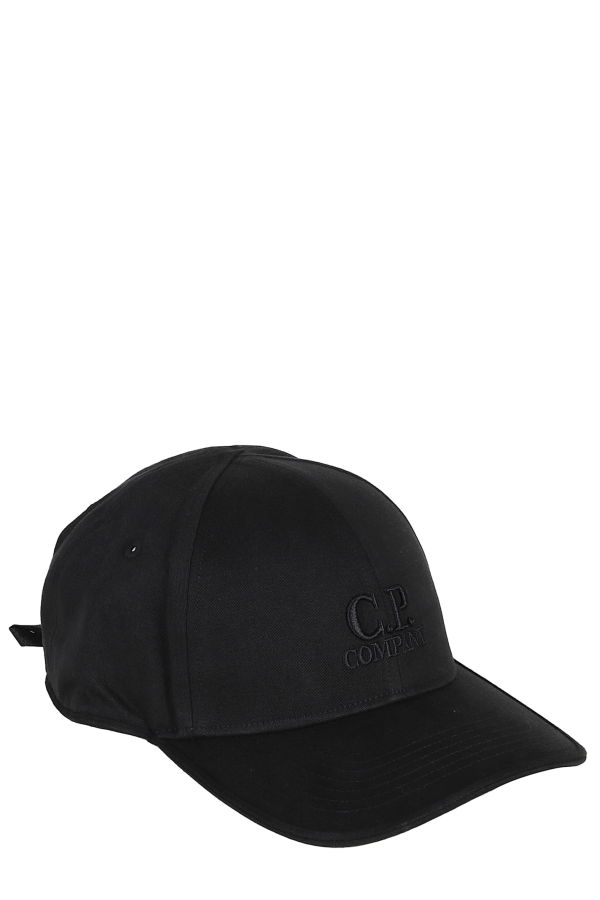 C.P. Company Gabardine Contrast Cap Hat - Black