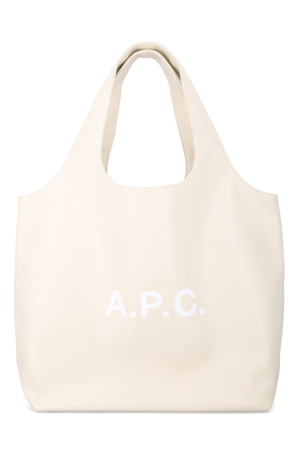 A.P.C. Ninon Tote Bag with Logo - Ecru