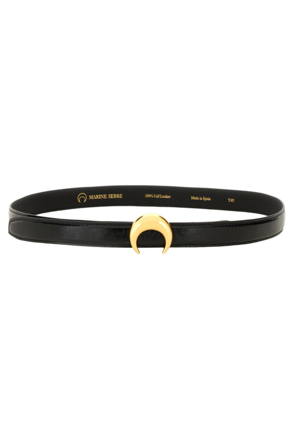 MARINE SERRE Belt With Buckle Moon - Black