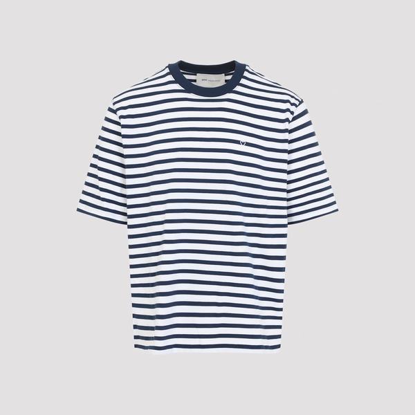Ami Alexandre Mattiussi Mariniere Boxy Fit T-Shirt - Encre Blanc