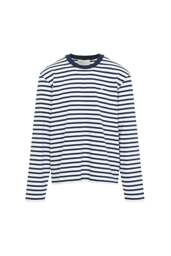 Ami Alexandre Mattiussi Mariniere T-Shirt - Encre Blanc