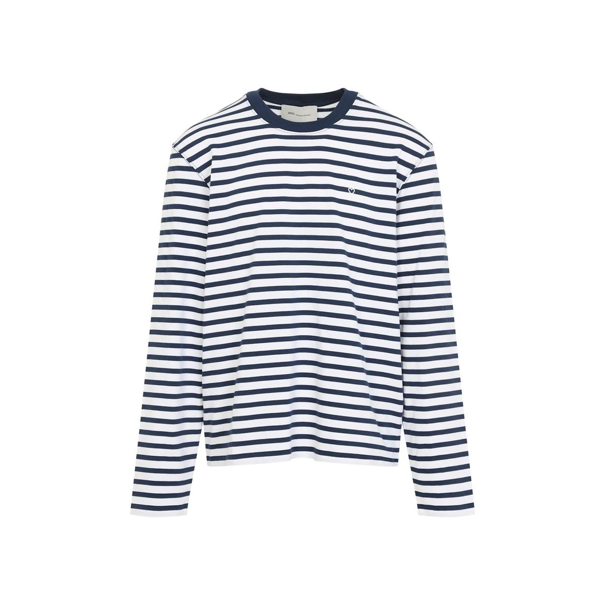 Ami Alexandre Mattiussi Mariniere T-Shirt - Encre Blanc - Image 2 of 5