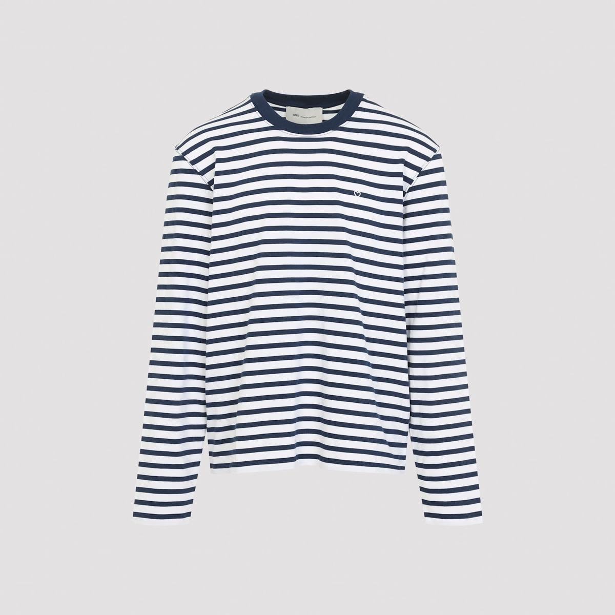 Ami Alexandre Mattiussi Mariniere T-Shirt - Encre Blanc - Image 3 of 5