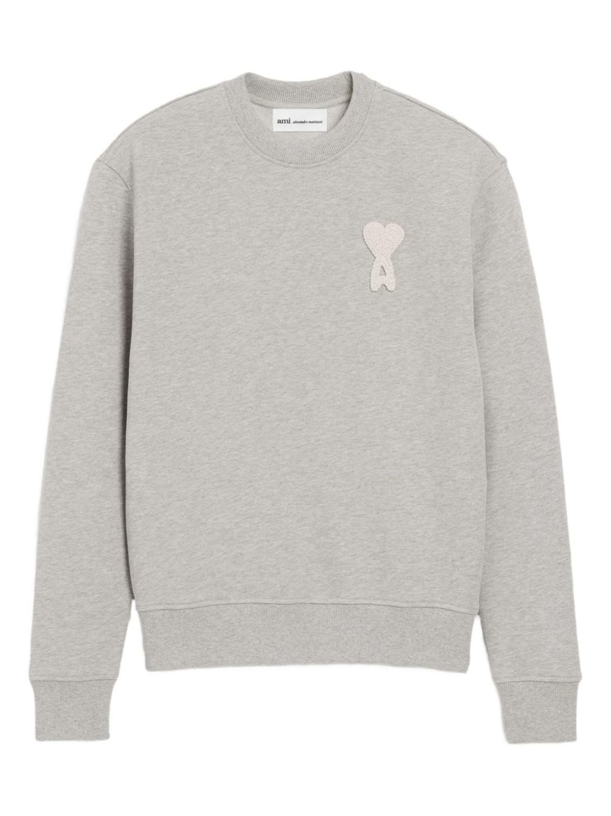Ami Alexandre Mattiussi Ami De Coeur Cotton Sweatshirt - Gray - Image 1 of 5