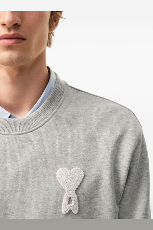 Ami Alexandre Mattiussi Ami De Coeur Cotton Sweatshirt - Gray