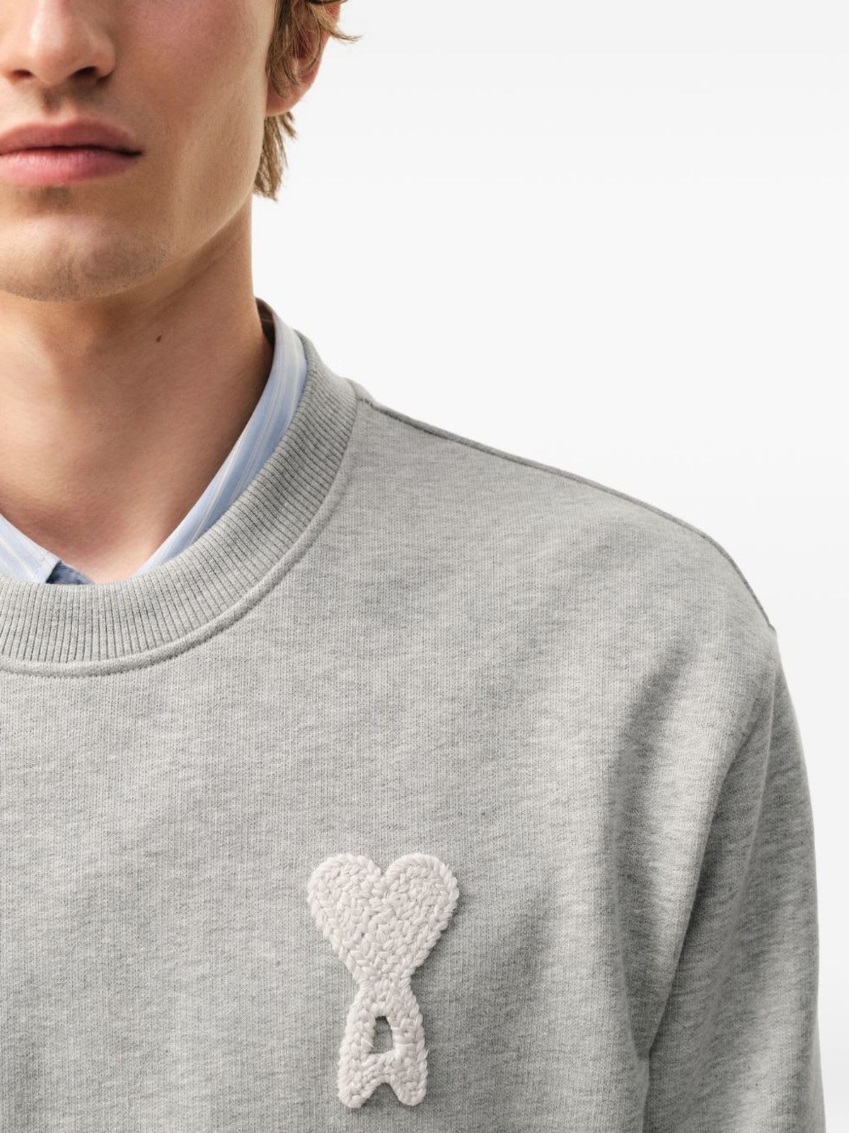 Ami Alexandre Mattiussi Ami De Coeur Cotton Sweatshirt - Gray - Image 2 of 5