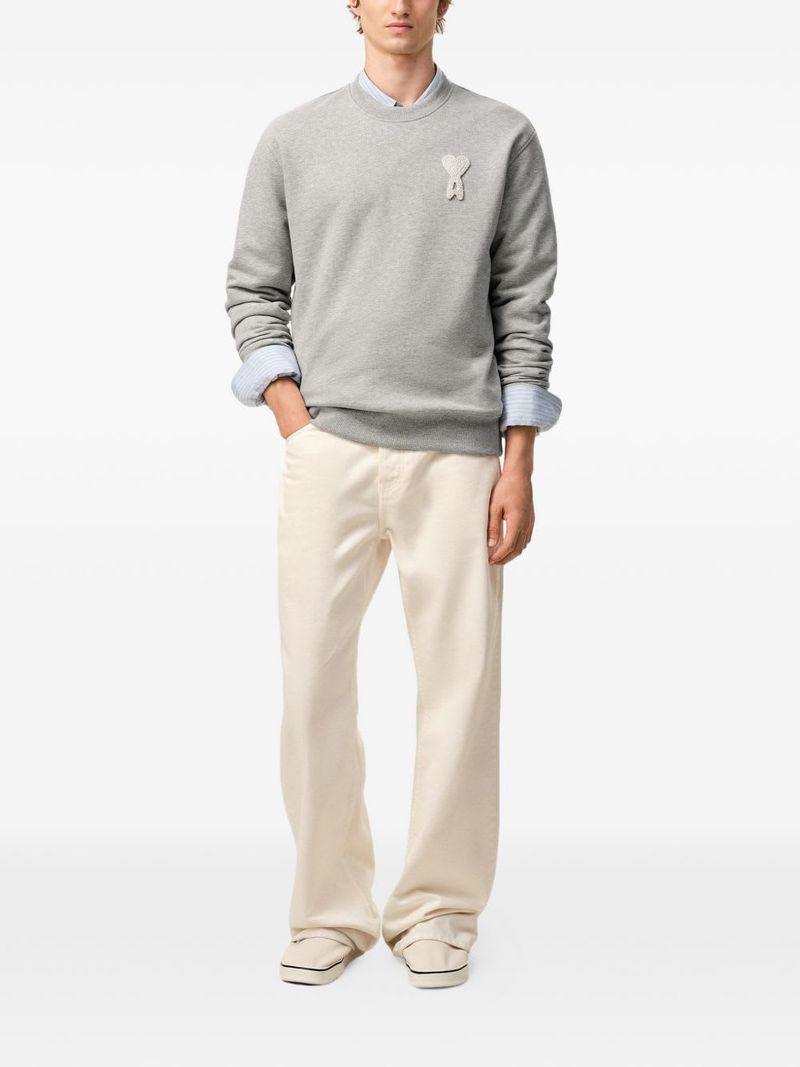 Ami Alexandre Mattiussi Ami De Coeur Cotton Sweatshirt - Gray