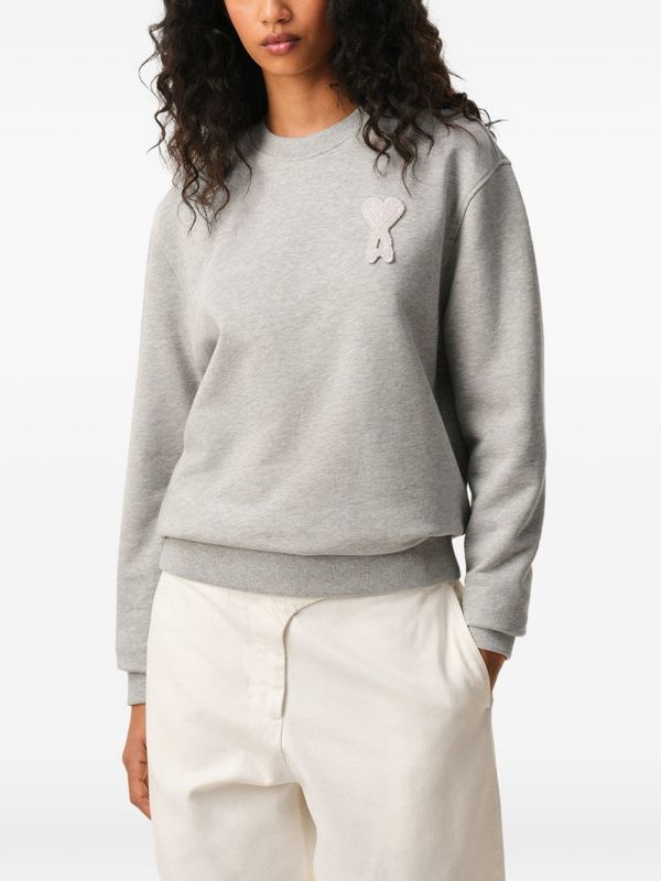 Ami Alexandre Mattiussi Ami De Coeur Cotton Sweatshirt - Gray