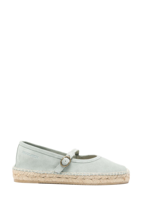 Woolrich Suede Leather Ballets Flat Shoes - Clear Blue