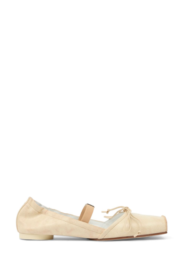 MM6 Maison Margiela Leather Ballet Flats - Beige