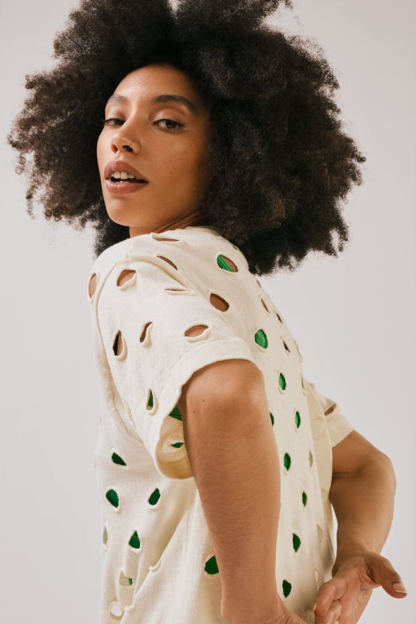 DEGEN Cotton Bind Off Tee - Cloud