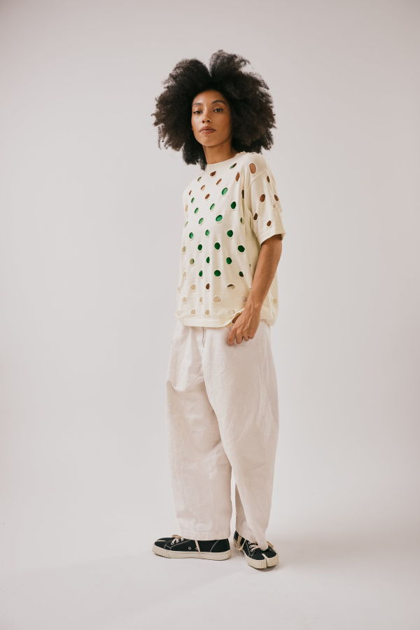 DEGEN Cotton Bind Off Tee - Cloud