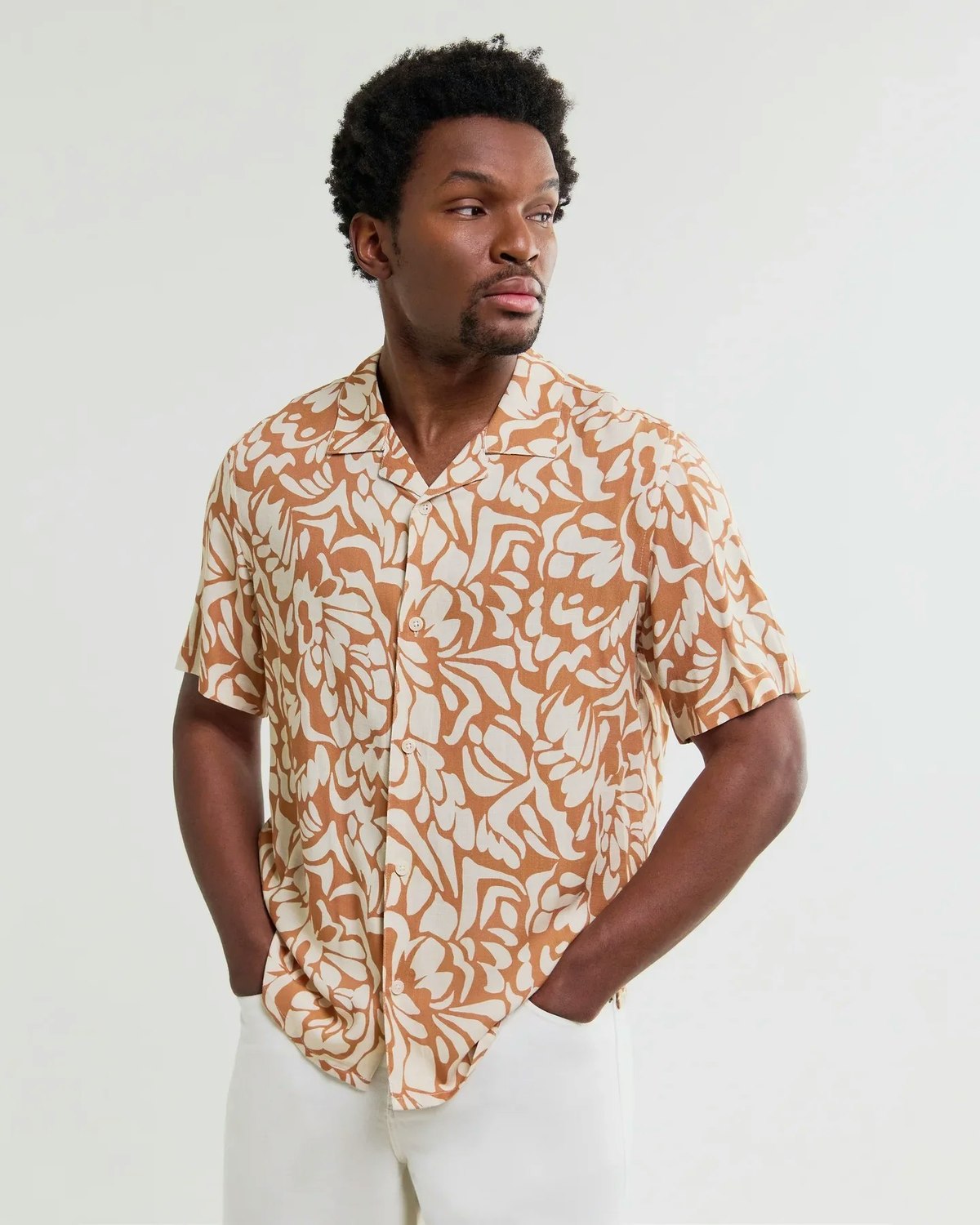 Wax London Didcot Shirt Tan Beige Floral - Image 2 of 9