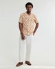Wax London Didcot Shirt Tan Beige Floral - Thumbnail 4