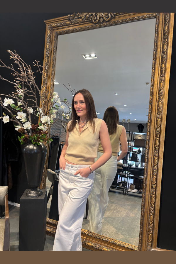 ELY ELY Marine Cashmere Henley Top