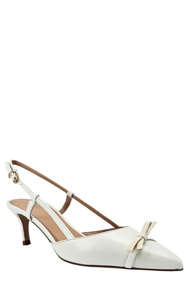Madison Maison Alessia Kitten Heel Slingback - White