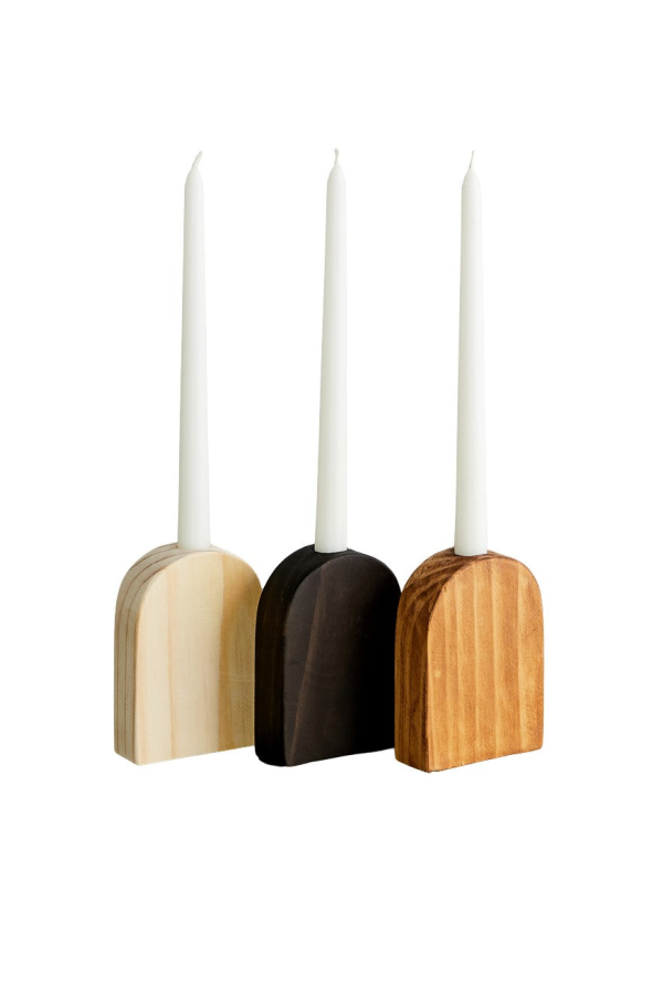 Kanju Interiors Arch Wooden Taper Candle Stand