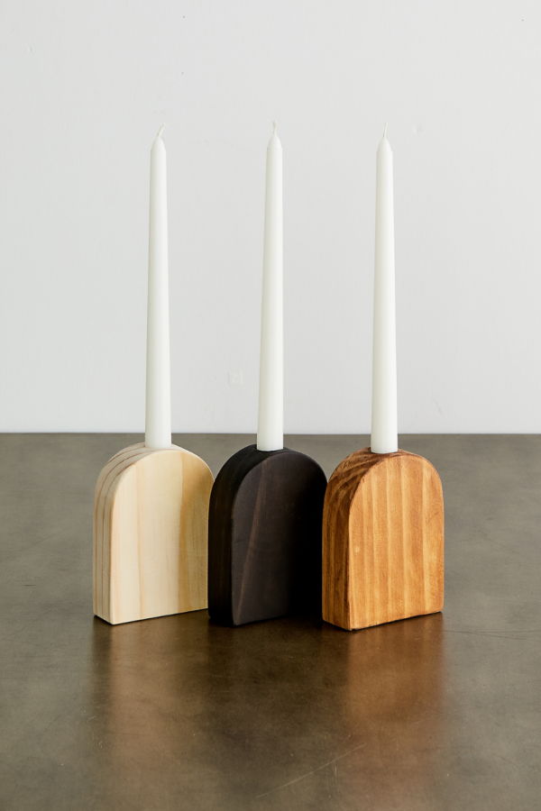 Kanju Interiors Arch Wooden Taper Candle Stand