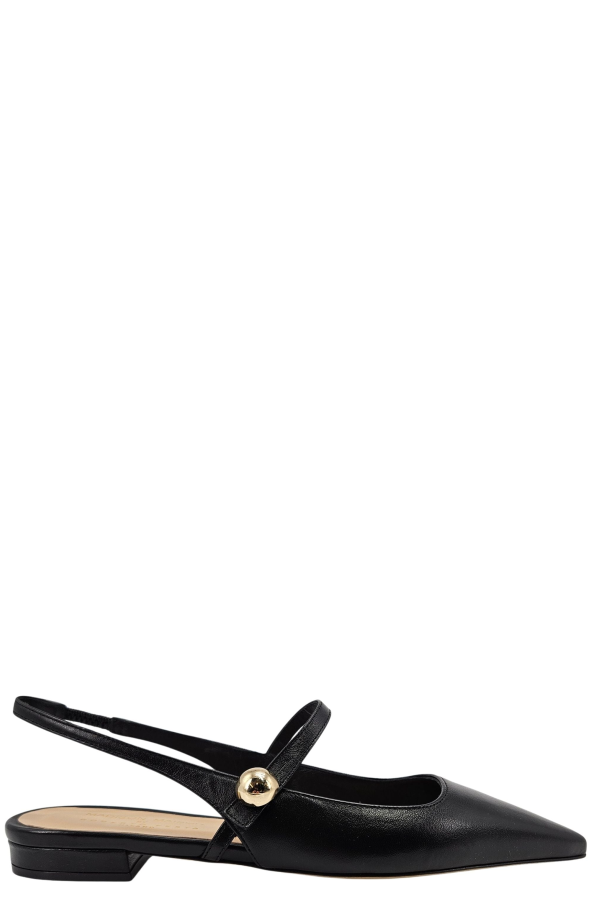 Madison Maison Binta Leather Flat Slingback Flats - Black