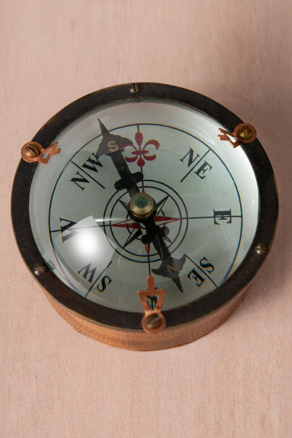 Ten Thousand Villages Bada Magnifying Compass Paperweight