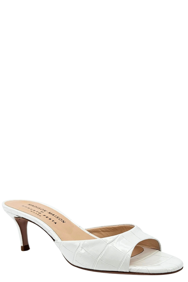 Madison Maison Lexis Moc Croc Heel Sandal - White
