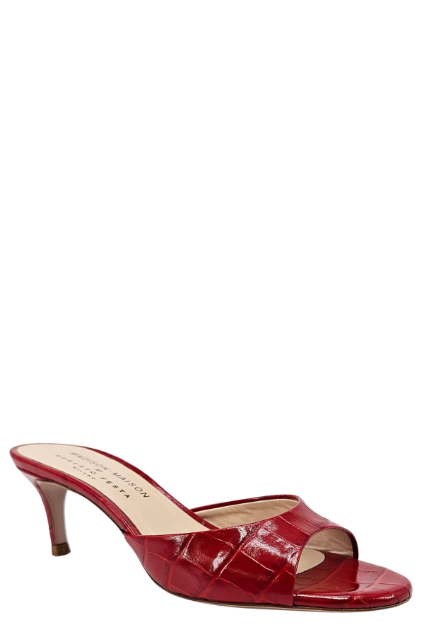 Madison Maison Lexis Moc Croc Heel Sandal - Red