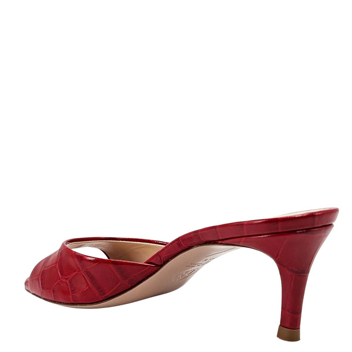 Madison Maison Lexis Moc Croc Heel Sandal - Red - Image 3 of 4