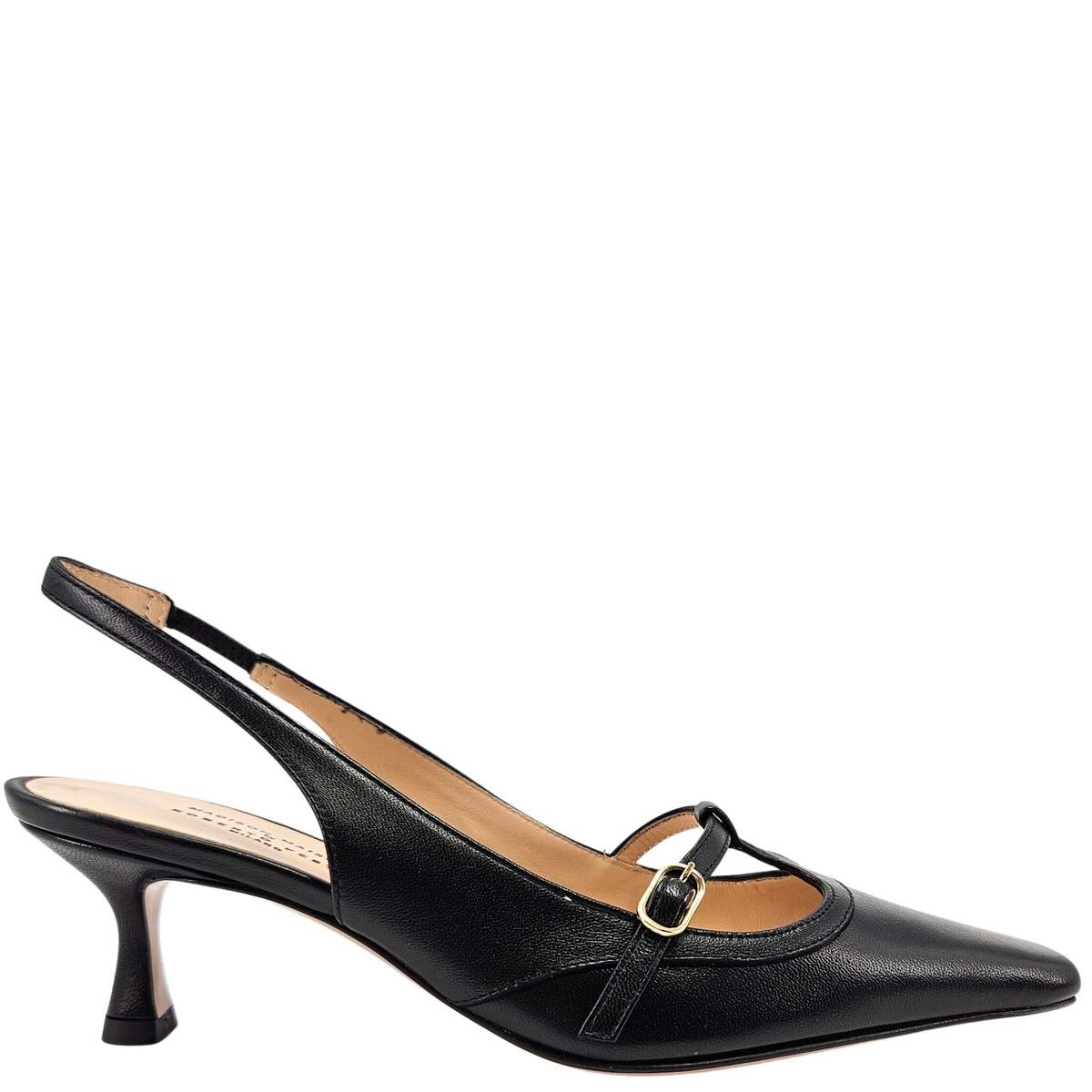 Madison Maison Penny Black Kitten Heel Slingback Shoes - Black - Image 1 of 4