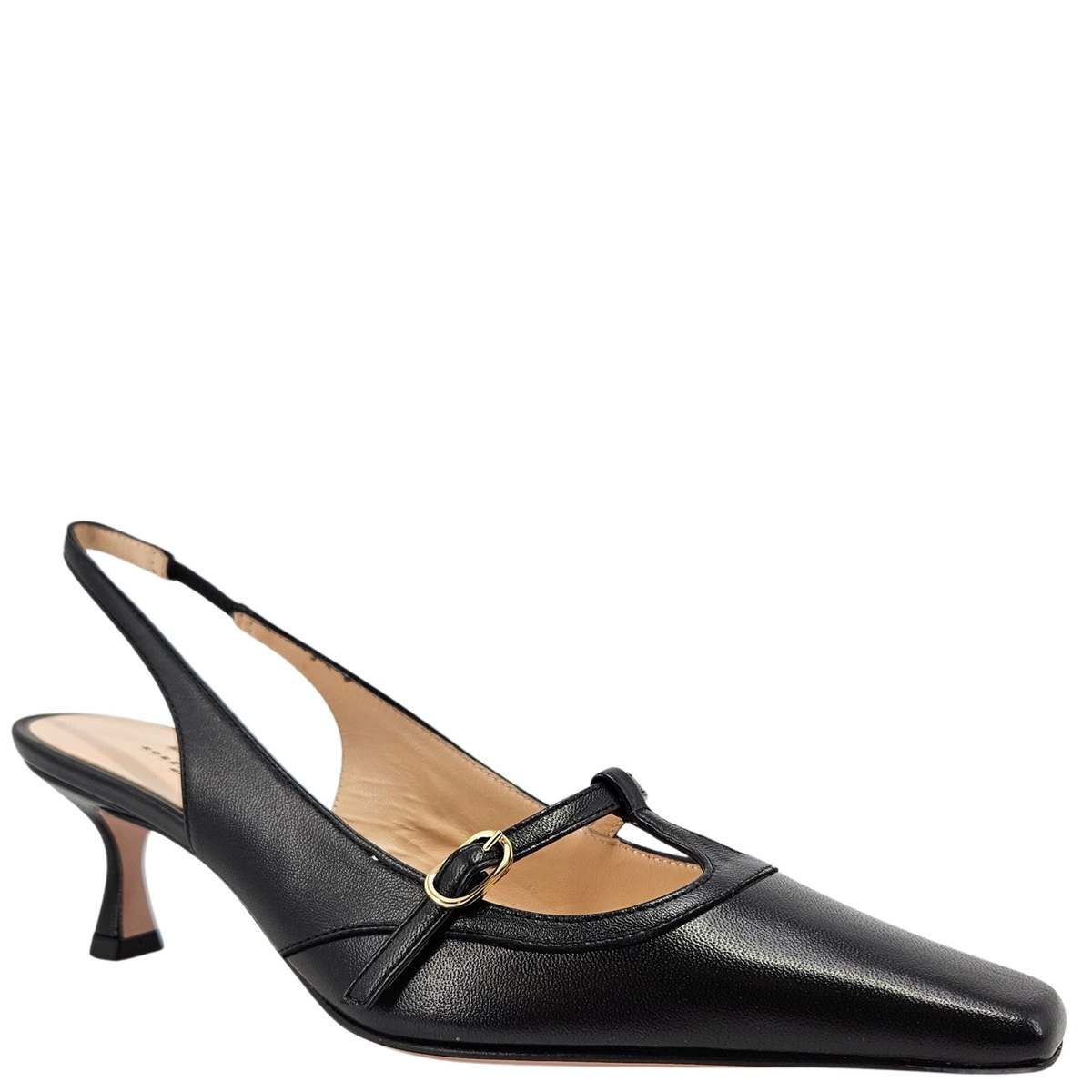 Madison Maison Penny Black Kitten Heel Slingback Shoes - Black - Image 2 of 4
