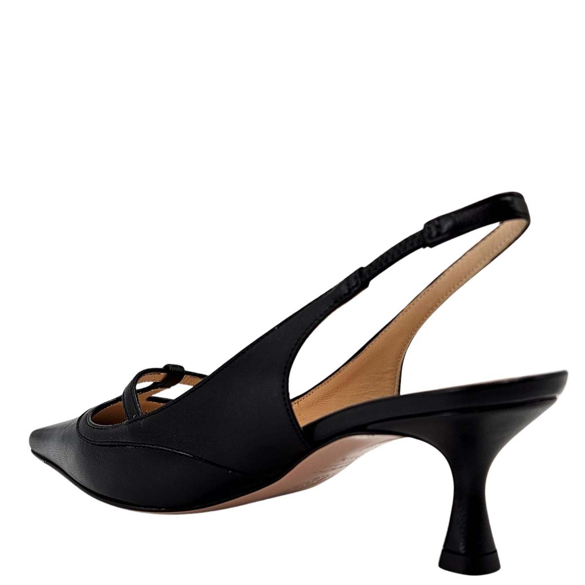 Madison Maison Penny Black Kitten Heel Slingback Shoes - Black - Image 3 of 4